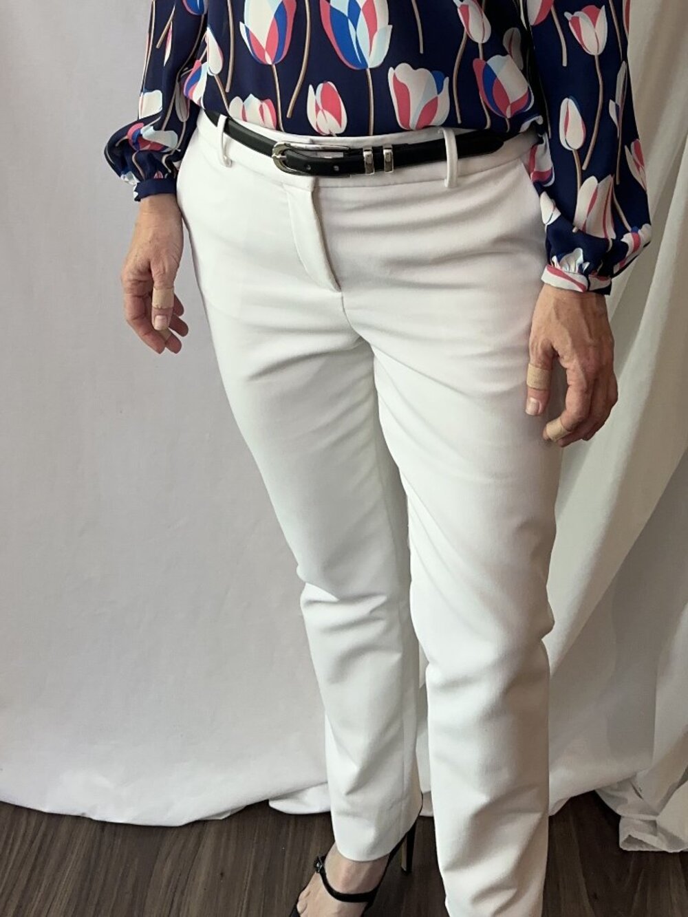 Talbots White Double-Lined Straight Leg Ankle Trousers